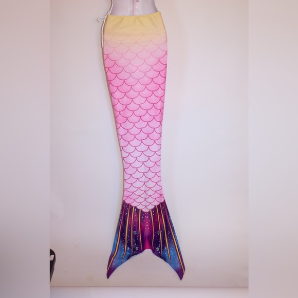 Mermaid Bikini & Tail Set | Pink & yellow | Small - Picture 3 of 15